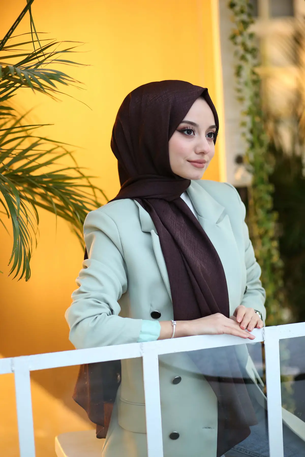 acı kahve-jakarlı şal