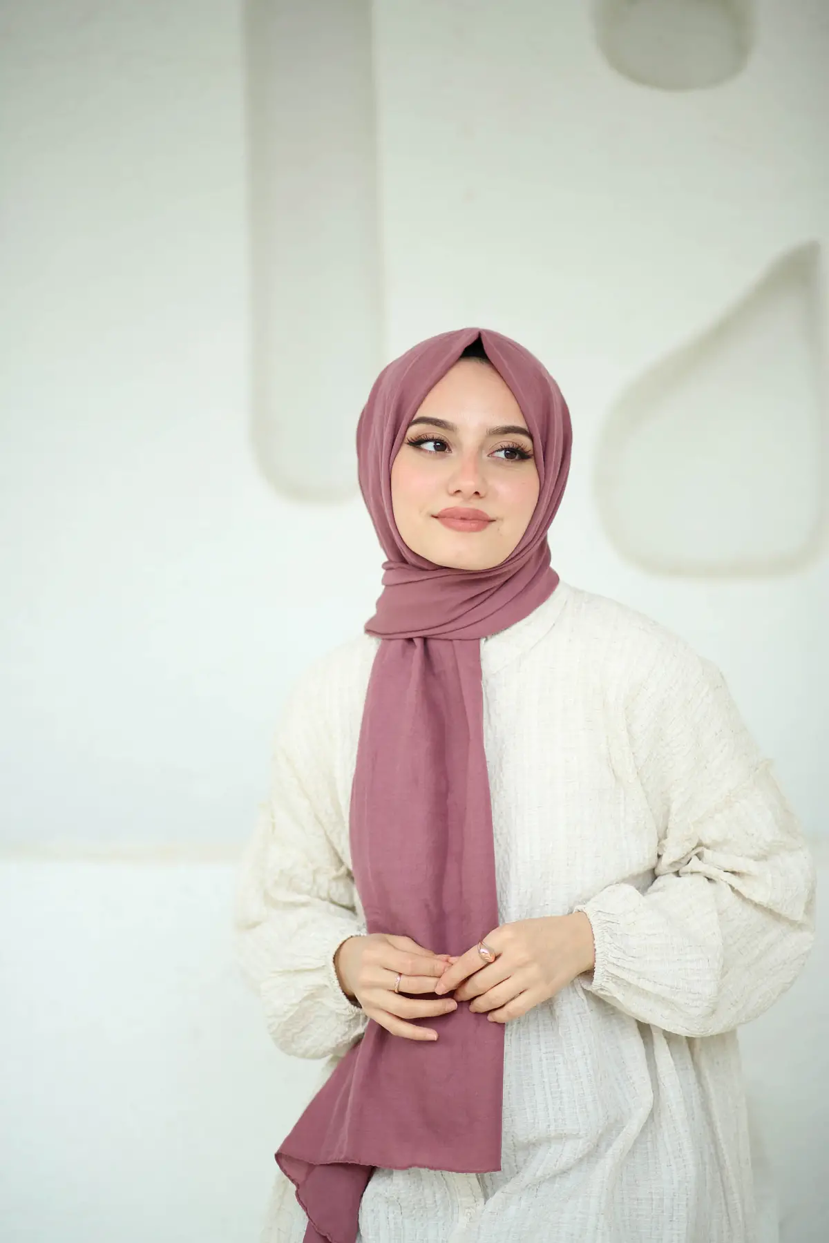 gül kurusu-pamuk şal