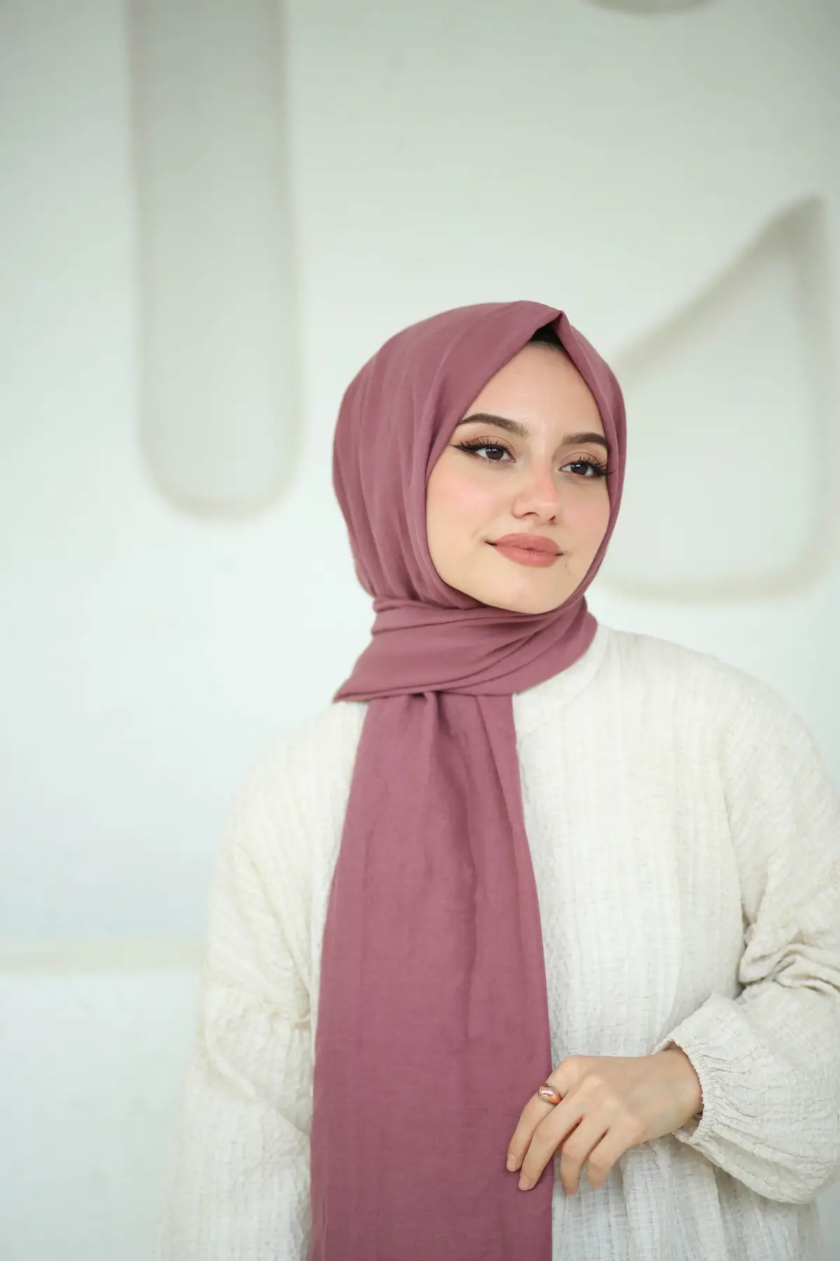 gül kurusu-pamuk şal